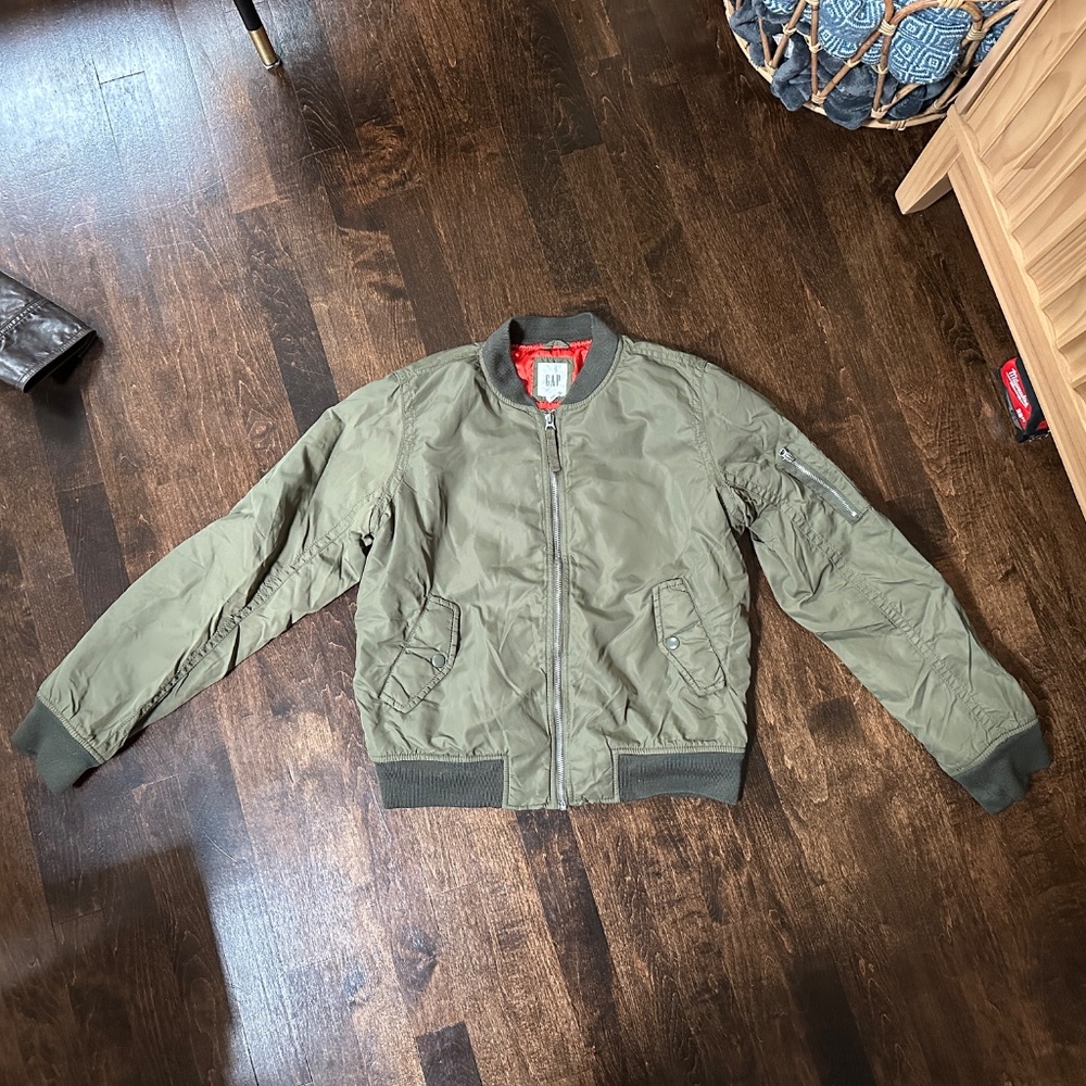 GAP Olive Green Bomber Zip-up Jacket, Size XS